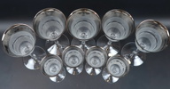 Leo Moser, glasservisdelar, 9 st, glas, ''Splendid'', Tjeckoslovakien.