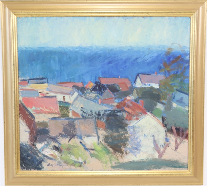 Holger Almqvist, olja på pannå, signerad.