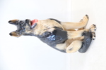 Skulptur, hund, keramik.