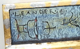 Mogens Leander, ''En duft af Byzans'', väggskulptur, keramik, signerad.