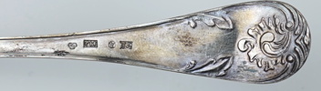 Kaffeskedar, 6 st, silver, 1863.