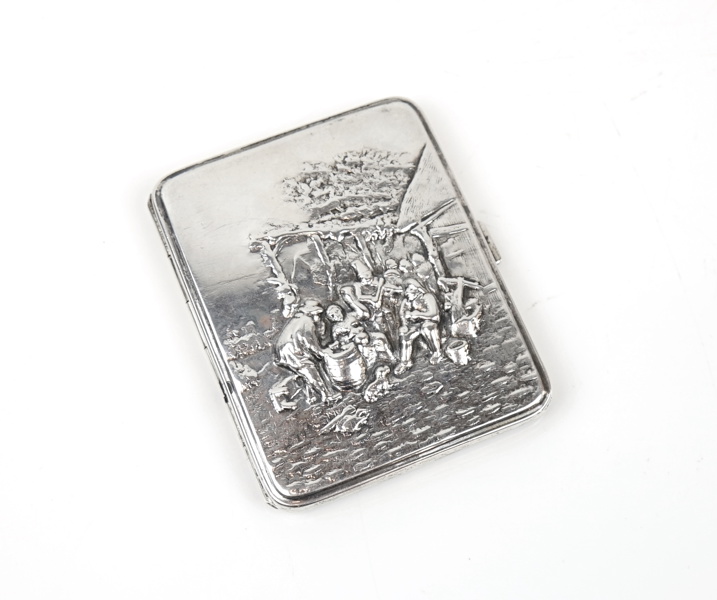 Hugo Grün, cigarettetui, silver 830, Danmark.