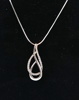 Halskedja med hänge, sterlingsilver 925/glasstenar.