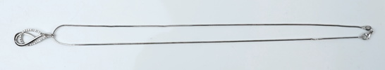 Halskedja med hänge, sterlingsilver 925/glasstenar.