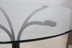 Stolar, 4 st, konstrotting, Jysk, samt bord, metall/glas.