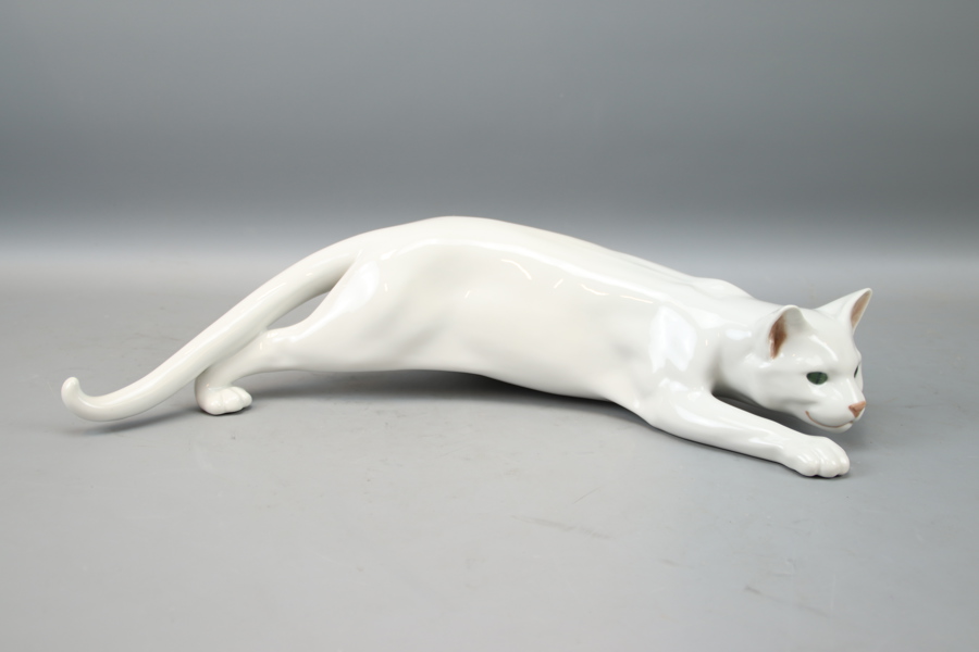 Carl Frederik Liisberg, figurin, katt, porslin, Royal Copenhagen.