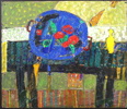 Stanislaw Żoladz, ''Stilleben II'', akryl på pannå, signerad, 1980.