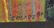 Stanislaw Żoladz, ''Stilleben II'', akryl på pannå, signerad, 1980.