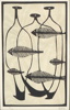 Åke Holm, linoleumsnitt, 3 st, numrerade, signerade.