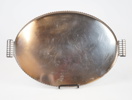 Sylvia Stave, bricka, nysilver, modell ''3235'', formgiven 1930 för C.G. Hallberg.