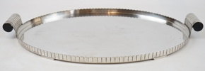 Sylvia Stave, bricka, nysilver, modell ''3235'', formgiven 1930 för C.G. Hallberg.