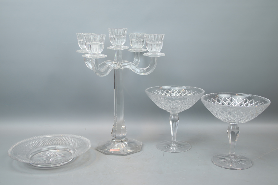 Ljusstake m.m, 4 delar, glas, bl.a Nachtmann.