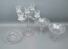 Ljusstake m.m, 4 delar, glas, bl.a Nachtmann.