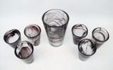 Ulrica Hydman Vallien, vas och glas, 7 delar, "Mine", Kosta Boda.