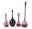 Bulbvaser, 4 st, glas, bl.a Eneryda Glasbruk.