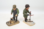 Träfigurer, 2 st, monosignerade CM, daterade 1983/84.