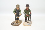 Träfigurer, 2 st, monosignerade CM, daterade 1983/84.