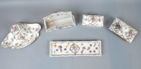 Skrivbordsuppsats, 5 delar, porslin, Meissen.