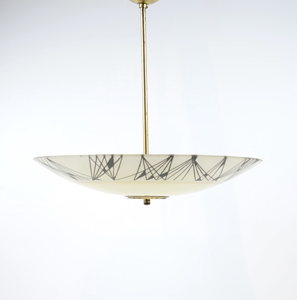 Taklampa, glas/mässing.