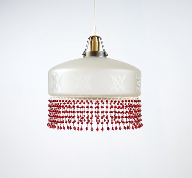 Taklampa, glas, jugendstil.
