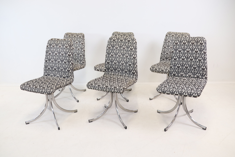 Stolar, snurrbara, 6 st, textil/metall.