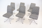 Stolar, snurrbara, 6 st, textil/metall.