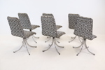 Stolar, snurrbara, 6 st, textil/metall.