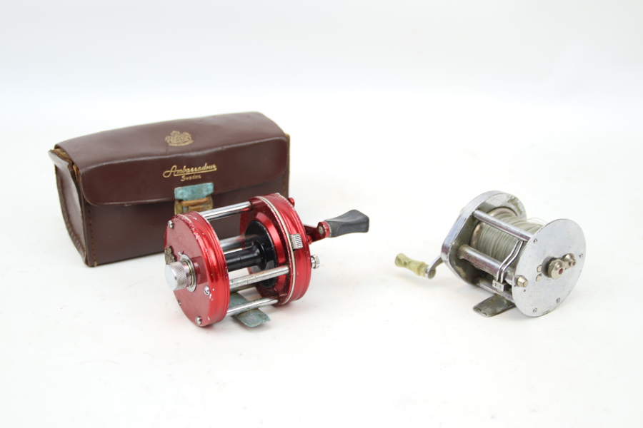 Fiskerullar, 2 st, ABU Ambassadeur 5000 och Shakespeare 957 Imperial.