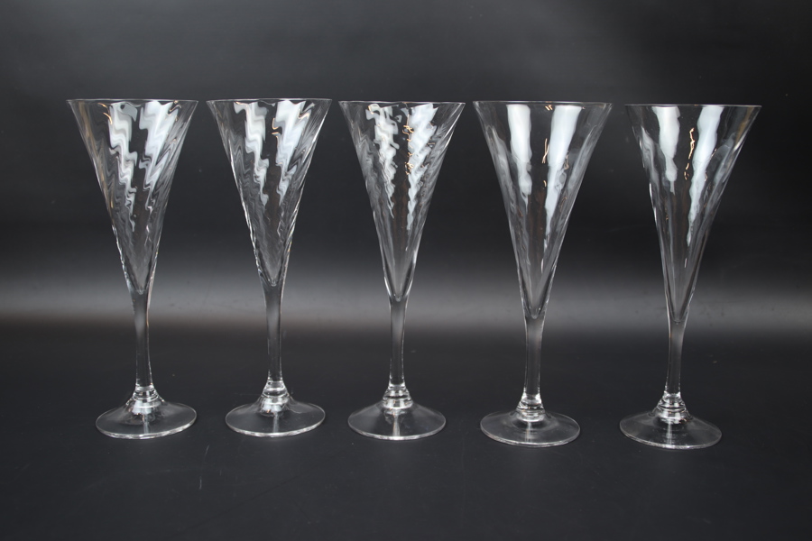 Gunnar Cyrén, champagnestrutar, 5 st, "Helena", Orrefors.