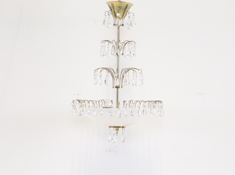 Taklampa, glas/metall.