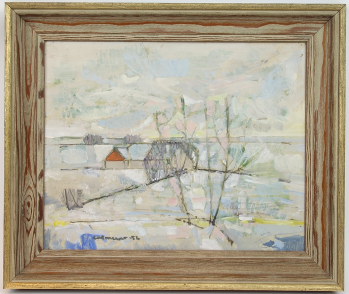 Gösta Calmeyer, olja på pannå, signerad, 1956.