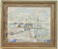 Gösta Calmeyer, olja på pannå, signerad, 1956.