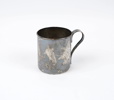 Mugg, silver, ciselerad dekor, Kina.
