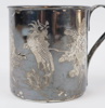 Mugg, silver, ciselerad dekor, Kina.