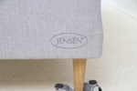 Säng samt sänggavel, textil/trä, Jensen.