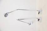 Michele De Lucchi & Giancarlo Fassina, golvlampor, justerbara, 2 st, metall, "Tolomeo", Artemide, Italien.