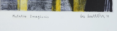 Bo Hultén, ''Mutatio Imagionis'', litografi nr. 264/375, signerad, 1978.