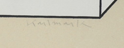 Lars Karlmark och Lennart Rosensohn, provtryck och litografi nr 41/90, signerade.