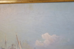 Ludvig Richarde, "Ångare tar lots utanför Vinga", olja på duk, signerad.