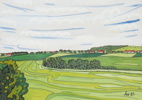 Åke Holmqvist, akryl på pannå, 5 st, monogramsignerade.