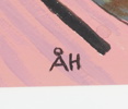 Åke Holmqvist, akryl, 4 st, monogramsignerade.