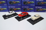 Modellbilar, 15 st, Volvo Collection, Atlas Edition, samt hylla och broschyrer.