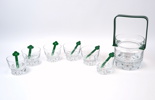 Jan Johansson, glas och ishink, 7 delar, glas/plast, Orrefors.