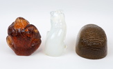 Skulpturer, 3 st, glas, Paul Hoff och Kjell Engman, Kosta, WWF.