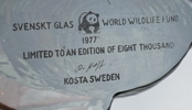 Skulpturer, 3 st, glas, Paul Hoff och Olle Alberius, Kosta, WFF.