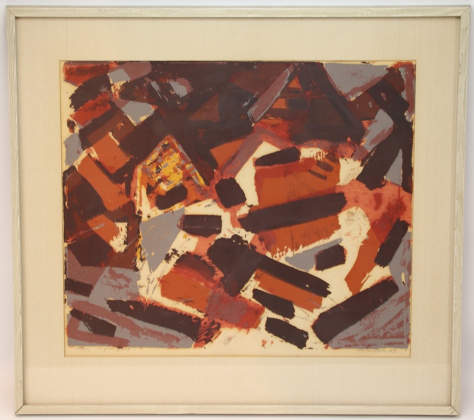 Olle Carlström, litografi 49/50, signerad, 1954.