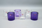 Heikki Orvola, ljuslyktor, 6 st, glas, ''Kivi'', Marimekko, Iittala, Finland.