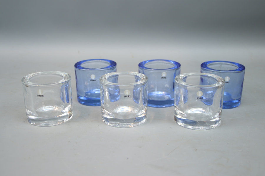 Heikki Orvola, ljuslyktor, 6 st, glas, ''Kivi'', Marimekko, Iittala, Finland.