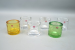 Heikki Orvola, ljuslyktor, 6 st, glas, ''Kivi'', Marimekko, Iittala, Finland.