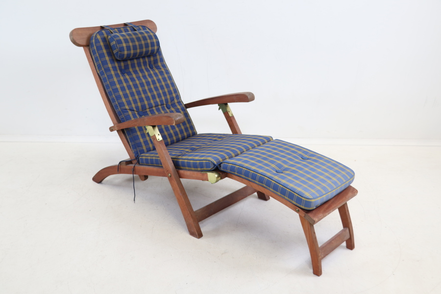 Däckstol, hopfällbar, trä/textil, Jutlandia.